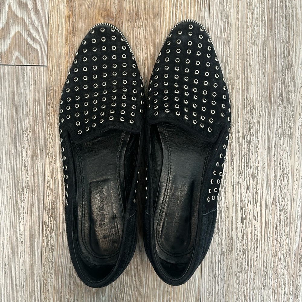 The Kooples size 40 studded loafers real leather